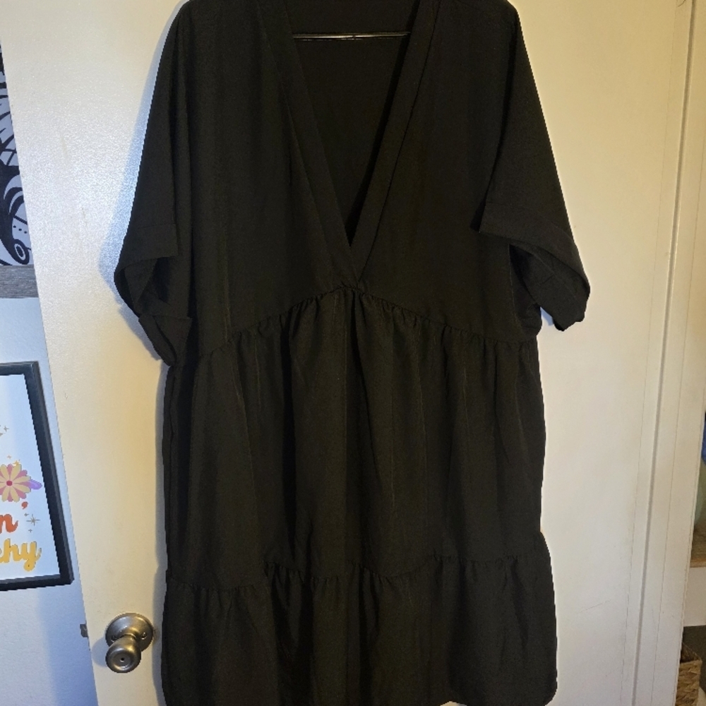 Elegant Black V-Neck Dress
